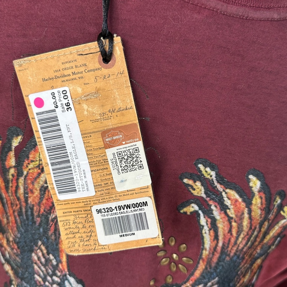 Harley-Davidson Red Long Sleeve Relaxed Tee - Picture 5 of 10